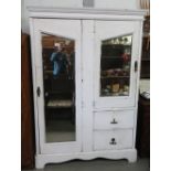 ART NOVEAU PAINTED MIRRORED WARDROBE BY MAPLE & CO