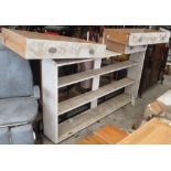 PAINTED PINE SHELF & 3 DRAWERS