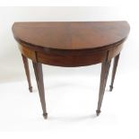 MAHOGANY INLAID D-END TABLE