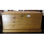 PINE BLANKET BOX WITH CONTENTS