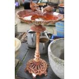 CAST IRON DECORATIVE BIRD BATH WITH BIRDS