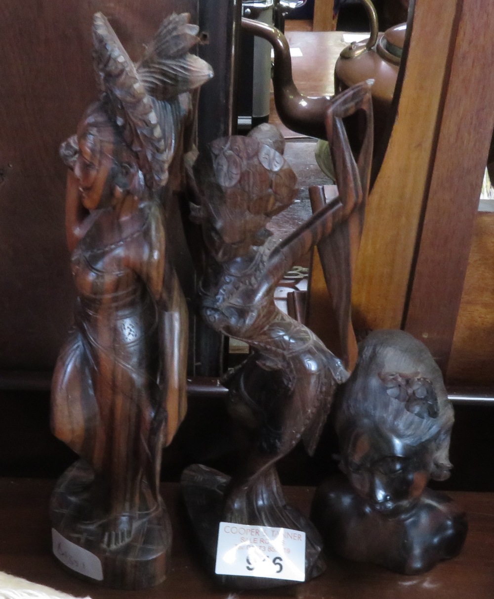 3 AFRICAN STYLE WOODEN FIGURES