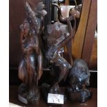 3 AFRICAN STYLE WOODEN FIGURES