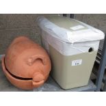 CERAMIC TOILET CISTERN & TERRACOTTA POT