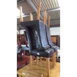 4 BROWN LEATHERETTE DINING CHAIRS