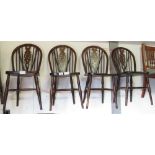 SET OF 4 WHEELBACK DINING CHAIRS