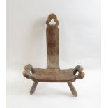 19TH CENTURY WOODEN BIRTHING STOOL