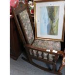 OAK FRAMED ROCKING CHAIR