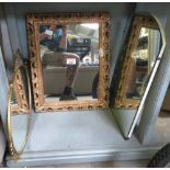 2 GILT FRMAED MIRRORS ALONG WITH ONE OTHER