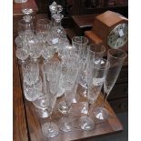 SELECTION OF CUT GLASS WITH DECANTERS & OTHER GLASS