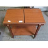 TEAK SIDE TABLE WITH OPENING TOP