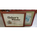 AN USHER'S WHISKY POSTER & A BEWERY POSTER