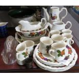 COLLECTION OF MEAKIN CHINA TO INCLUDE COFFEE POT, TEA POT, PLATES, DISHES ETC