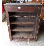 RUSTIC PINE SHELVES WITH 2 DRAWERS