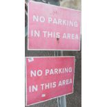 2 NO PARKING SIGNS