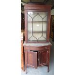 VICTORIAN GLAZED DISPLAY CUPBOARD WITH SINGLE DRAWER