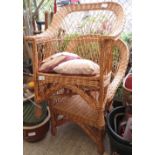 2 WICKER ARMCHAIRS