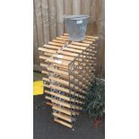 2 WINE RACKS & GALVANISED BUCKET