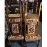 SET OF 4 MAHOGANY FRAMED DINING CHAIRS WITH FLORAL UPHOLSTERY