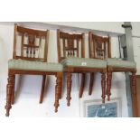 3 MATCHING DINING CHAIRS WITH FABRIC SEATS