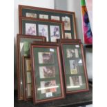 A COLLECTION OF 17 FRAMED POSTCARD DISPLAYS