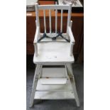 WHITE PAINTED METAMORPHIC HIGH CHAIR