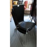 4 STACKING LEATHERETTE CHAIRS