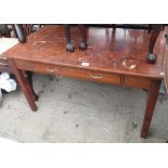 20TH CENTURY PITCH PINE DESK WITH SINGLE DRAWER
