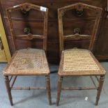 2 WICKER SEATED CHAIRS