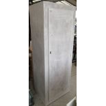 WHITE PAINTED WOODEN CUPBOARD WITH SINGLE DOOR