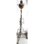 WROUGHT IRON BASED DECORATIVE OIL STANDARD LAMP