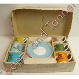 A Susie Cooper set of six coffee cups and saucers in original gift box