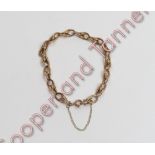 A 9 carat gold bracelet, converted from a watch chain, 13.8g gross