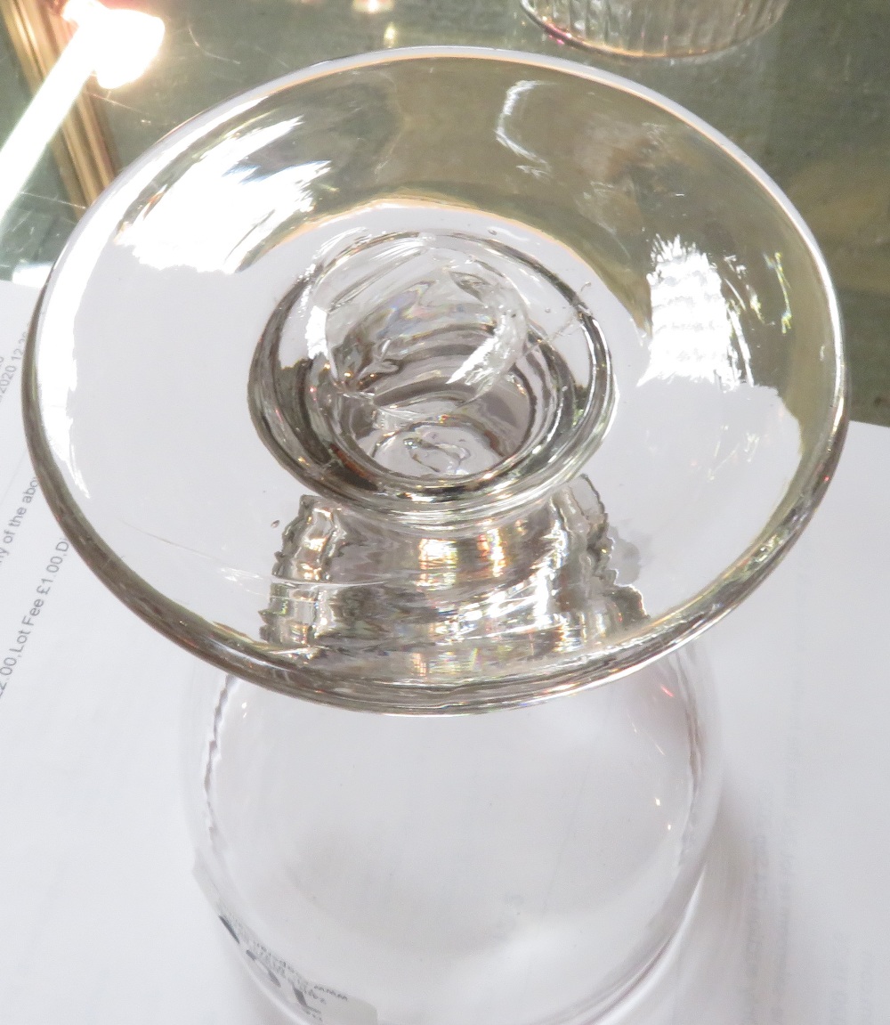 An early 19th Century glass decanter engraved with initials and with blown stopper; 25cms high - Image 9 of 18