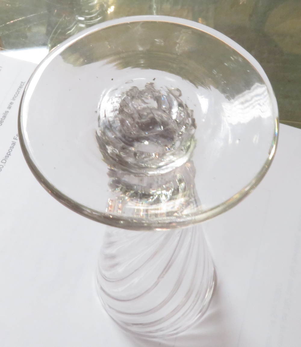 An early 19th Century glass decanter engraved with initials and with blown stopper; 25cms high - Image 12 of 18