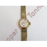 Mappin, a lady's mechanical 9 carat gold bracelet watch, 16 g gross