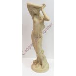 A Parian ware figure of a scantily clad young woman, the base incised “Tormone” and numbered 1127,