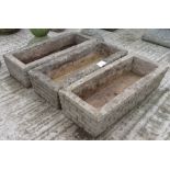 3 STONE BRICK STYLE TROUGHS