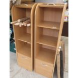 PAIR OF TAMBOUR TOP CUPBOARDS