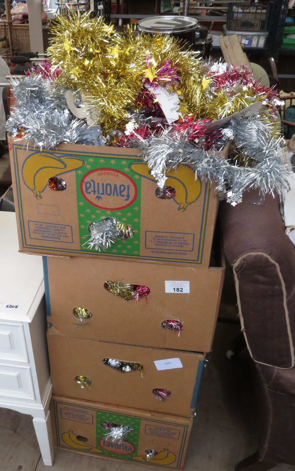 4 BOXES OF TINSEL