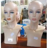 2 MANNEQUIN HEADS