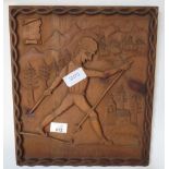 CARVED ALPINE FRENCH DECORATIVE PLAQUE