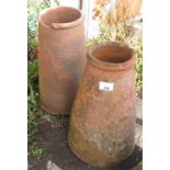 2 TERRACOTTA OPEN BASE POTS/FORCERS?