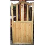 PINE GARDEN GATE WITH CUT OUT HEART DECORATION