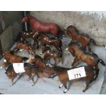 VARIOUS BESWICK FIGURES OF FOALS & HORSES, LARGELY BAY COLOURING