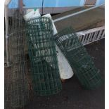 WIRE FENCING & ROLLS OF GREEN PLASTIC