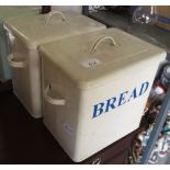 2 ENAMEL BREAD BINS