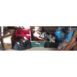 STRAPS, POWER CABLES, WORK SHOP LAMP, METAL SPHERES ETC