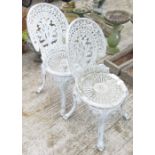 PAIR OF WHITE GARDEN CHAIRS