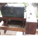 OAK STOOL & 2 CARPENTERS TOOL CHESTS